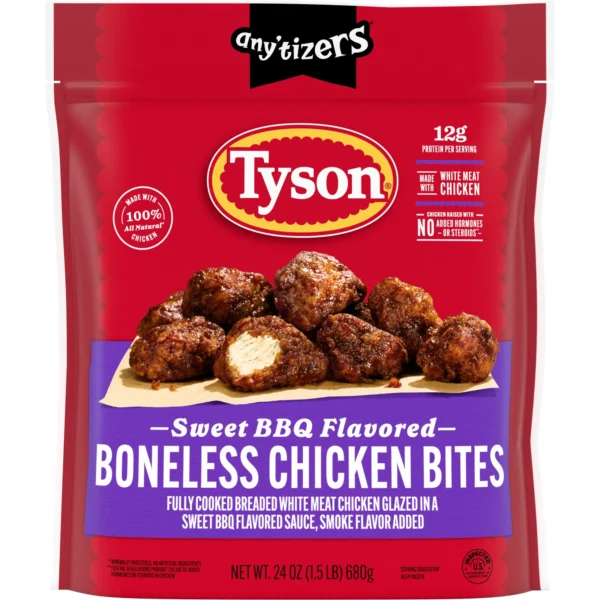 Tyson Any'tizers Sweet BBQ Boneless Chicken Bites, 24 oz (Frozen)