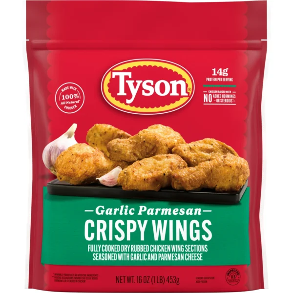 Tyson Garlic Parmesan Crispy Wings, 16 oz (Frozen)