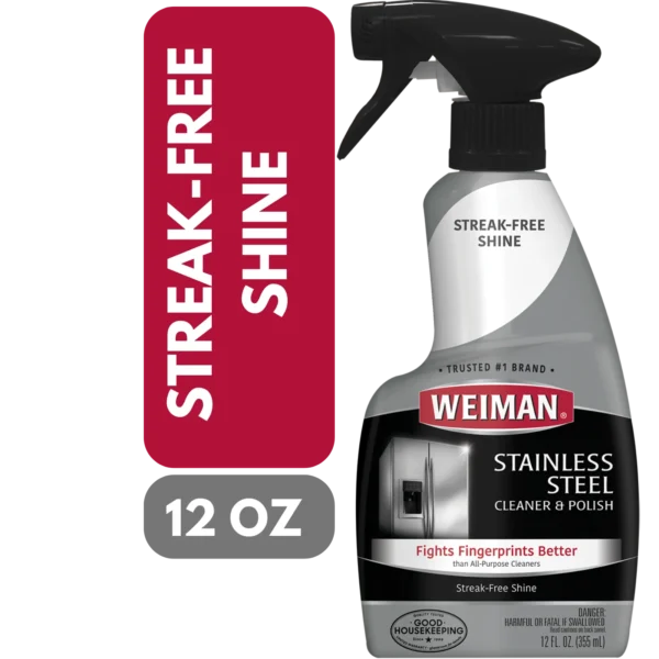 Weiman Stainless Steel Cleaner & Polish Trigger Spray, 12 fl oz