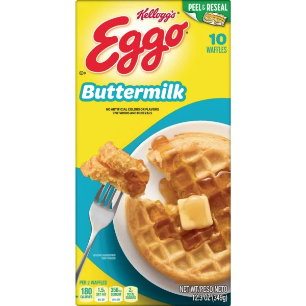 Eggo Buttermilk Waffles, Frozen Breakfast, 12.3 oz 10 Count - Image 3