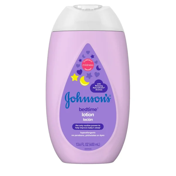 Johnson's Moisturizing Bedtime Body Lotion for Baby and Toddler, Paraben Free, Hypoallergenic, 13.6 FL OZ (400 mL) - Image 3