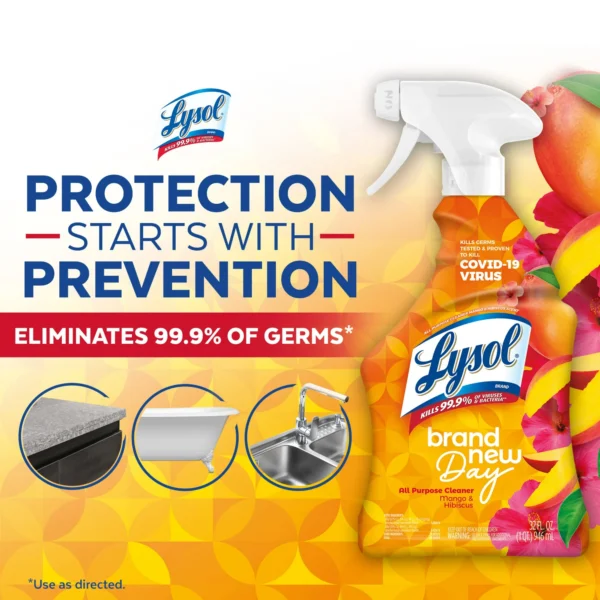 Lysol® Brand New Day All Purpose Cleaner 32oz, Mango & Hibiscus, Deep Clean - Image 4