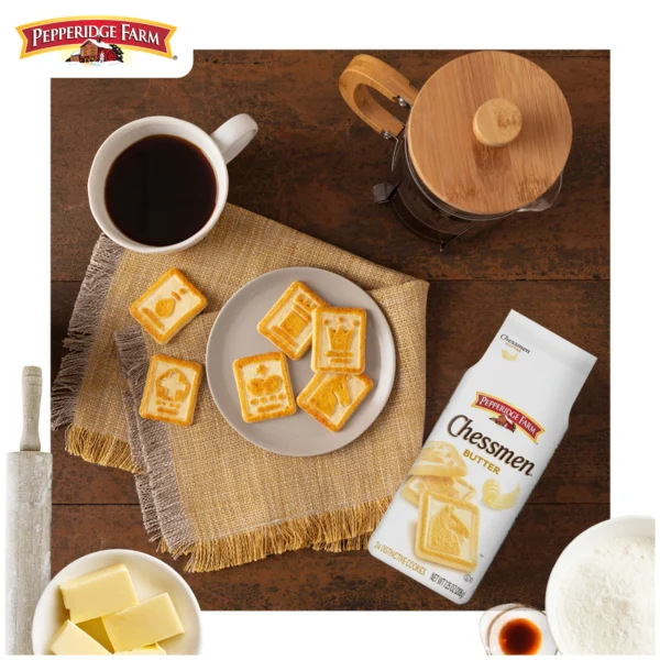 Pepperidge Farm Chessmen Butter Cookies, 7.25 oz Bag (24 Cookies) - Image 6