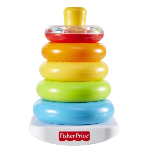 Fisher-Price Rock-a-Stack Ring Stacking Toy, Multicolor with Roly-Poly Base for Infants & Baby - Image 3