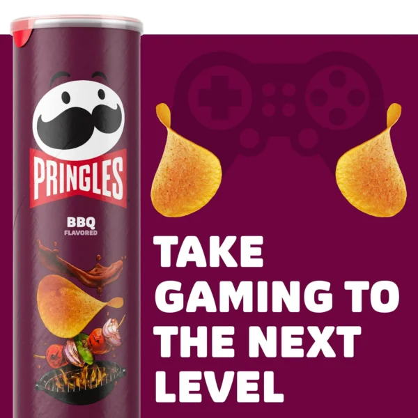 Pringles BBQ Potato Crisps Chips, Lunch Snacks, 5.5 oz Canister - Image 9