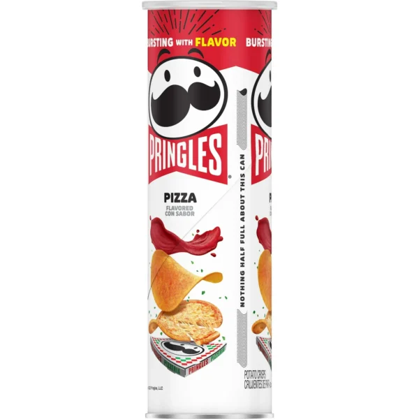 Pringles Pizza Potato Crisps Chips, Lunch Snacks, 5.5 oz Canister - Image 3