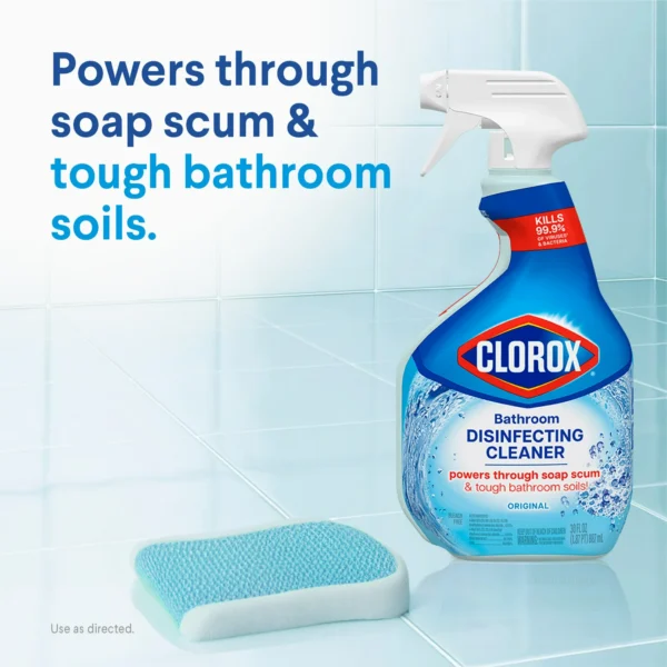 Clorox Bathroom Disinfecting Cleaner and Shower Cleaning Supplies Spray, Original, 30 fl oz - Image 7