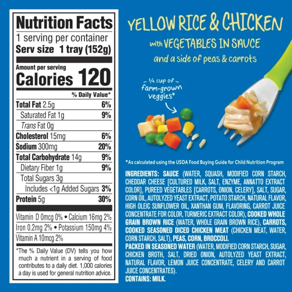 Gerber Toddler Food Baby Food, Yellow Rice & Chicken with Vegetables in Sauce, 6.6 oz - Image 3