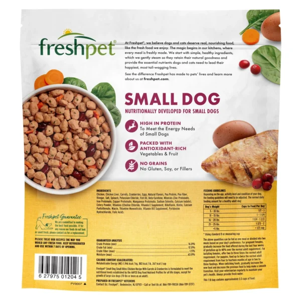 Freshpet Healthy & Natural Food for Small Dogs/Breeds, Fresh Grain Free Chicken Recipe, 1lb - Image 6