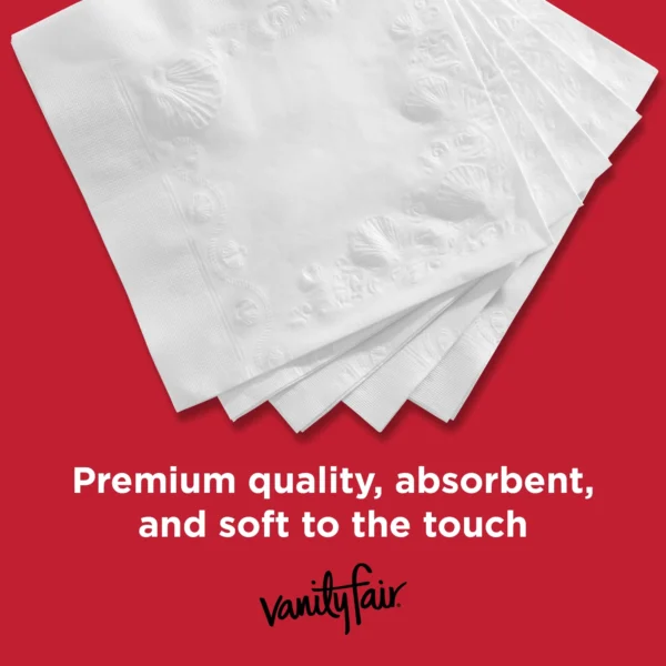 Vanity Fair Everyday Disposable Paper Napkins, White, 100 Count - Image 7