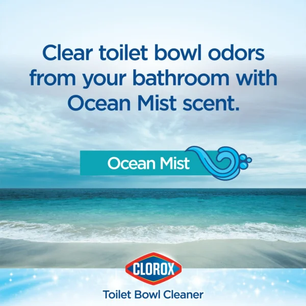 Clorox Toilet Bowl Cleaner Clinging Bleach Gel, Ocean Mist, 24 fl oz, 2 Pack - Image 5