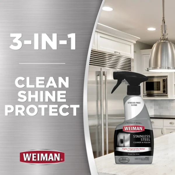 Weiman Stainless Steel Cleaner & Polish Trigger Spray, 12 fl oz - Image 6