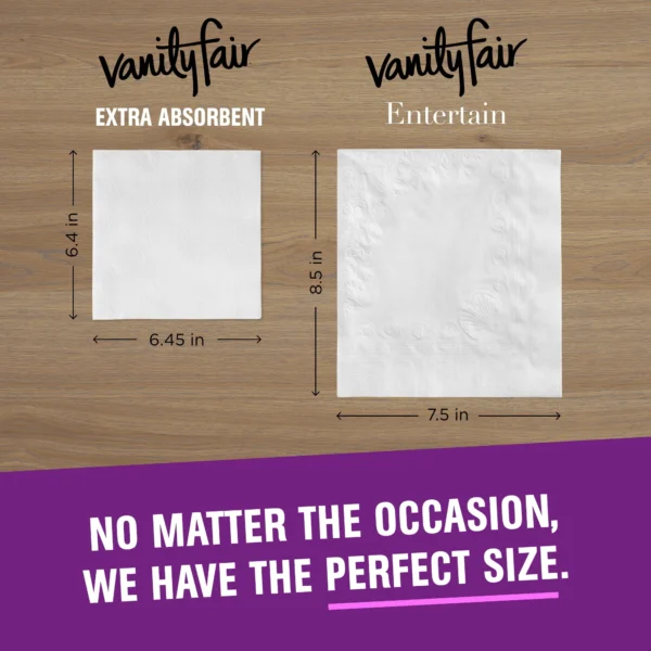 Vanity Fair Extra Absorbent Paper Napkins, 80 Count, White, Soft and Strong Disposable Napkins - Image 6