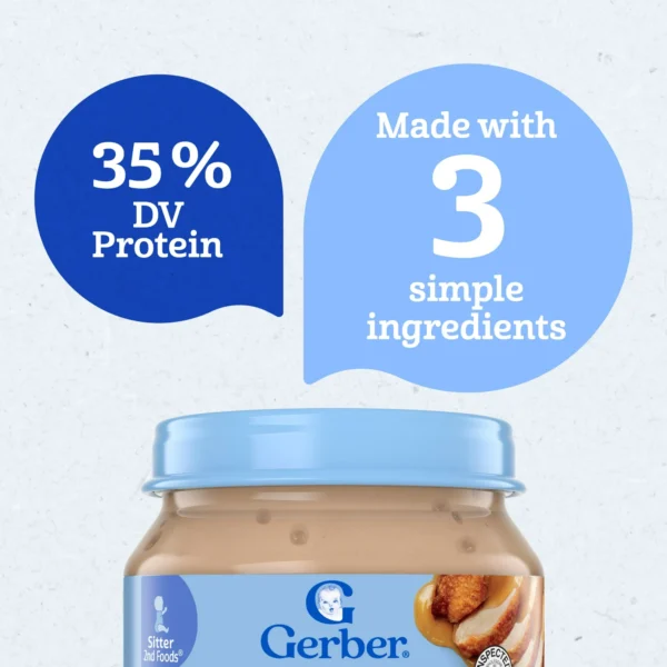 Gerber 2nd Foods, Chicken and Gravy, Clean Label Project, 2.5 oz Jar - Image 7