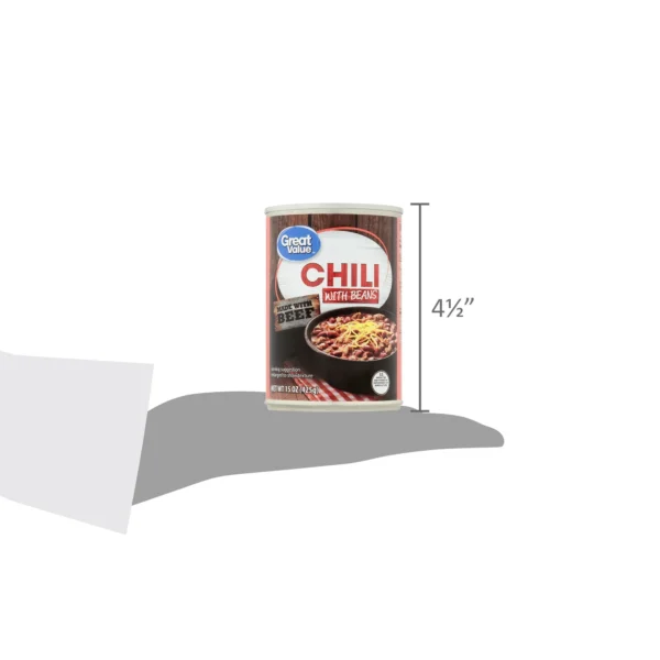 Great Value Chili with Beans 15 oz Can - Image 3