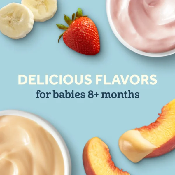 (3 pack) Gerber Yogurt Blends No Artificial Flavors Stage 2 Baby Food, Peach, 4 oz Tub (2 Pack) - Image 5