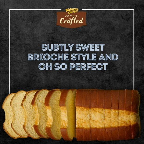 Nature’s Own Perfectly Crafted Brioche Style Bread Loaf, 22 oz, Shelf-Stable