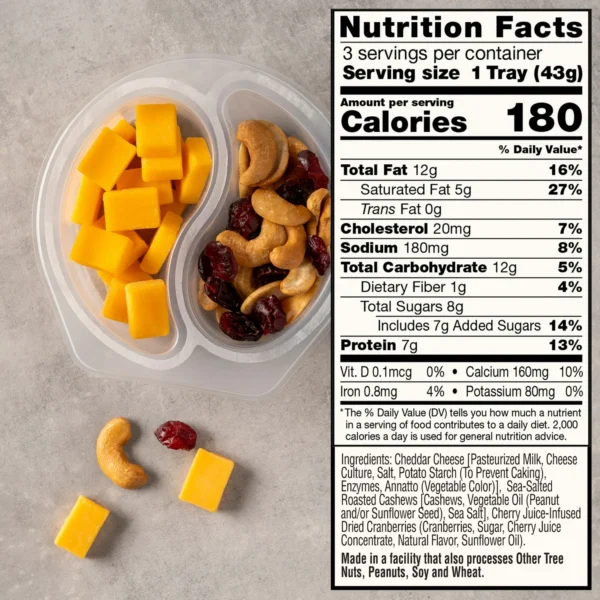 Sargento® Balanced Breaks® Sharp Cheddar Cheese, Cashews, Cherry Infused Dried Cranberries - Image 3