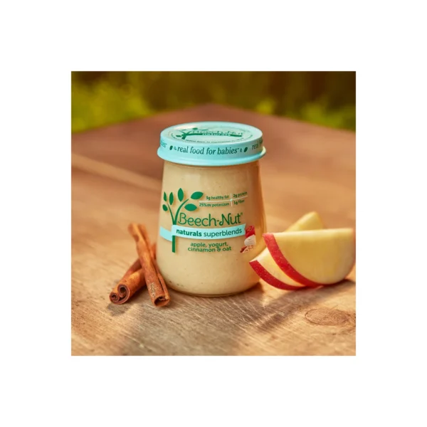 Beech-Nut Naturals Superblends Stage 3 Baby Food, Apple Yogurt Cinnamon & Oat, 4 oz Jar - Image 3